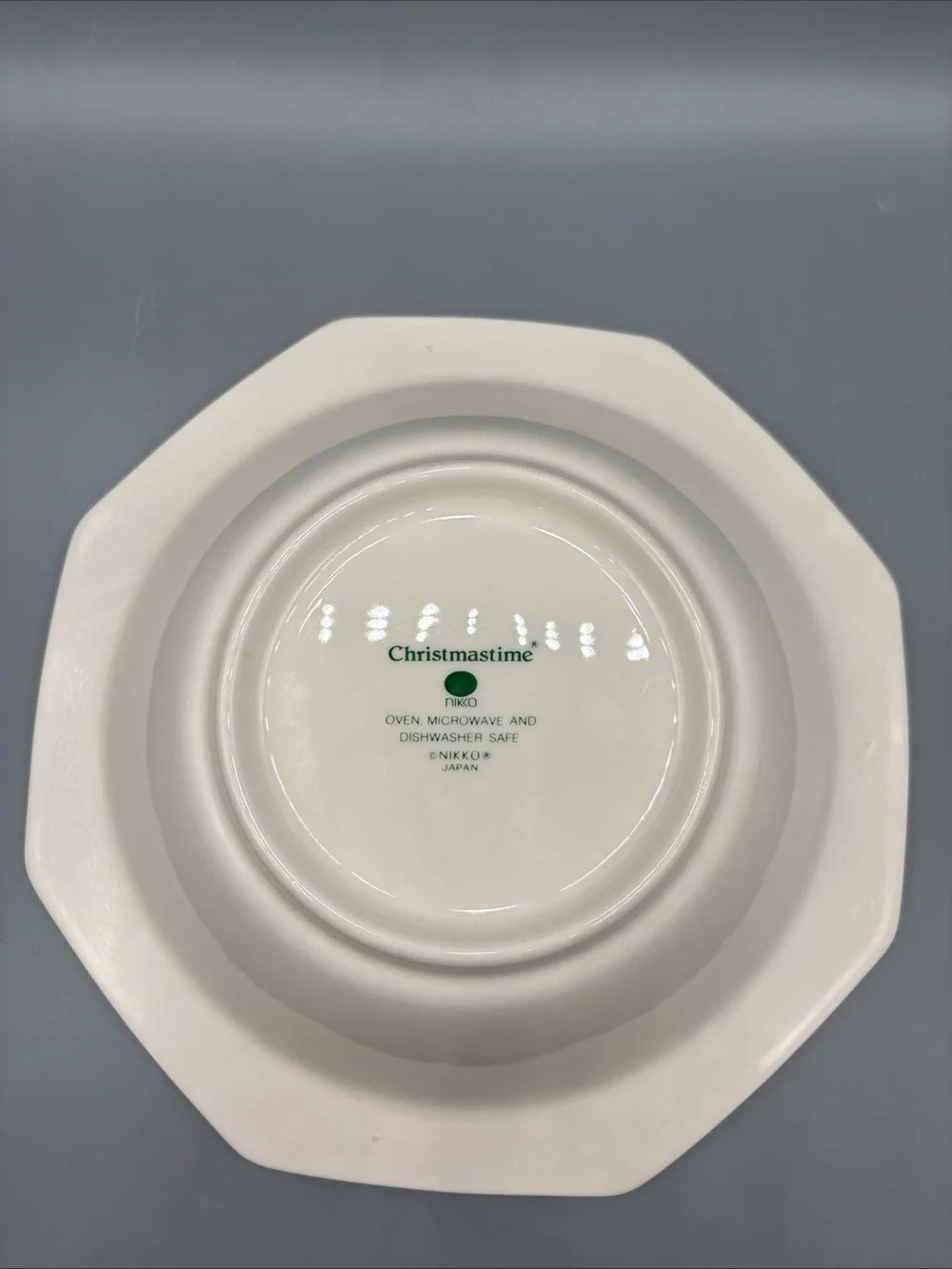 Vintage Nikko CHRISTMASTIME Octagonal Vegetable Serving Bowl EUC No Chips